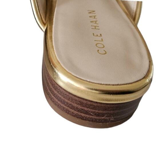 Cole Haan Perley Mule, Cream with Gold Trim, Size 6 1/2 - Picture 3 of 10